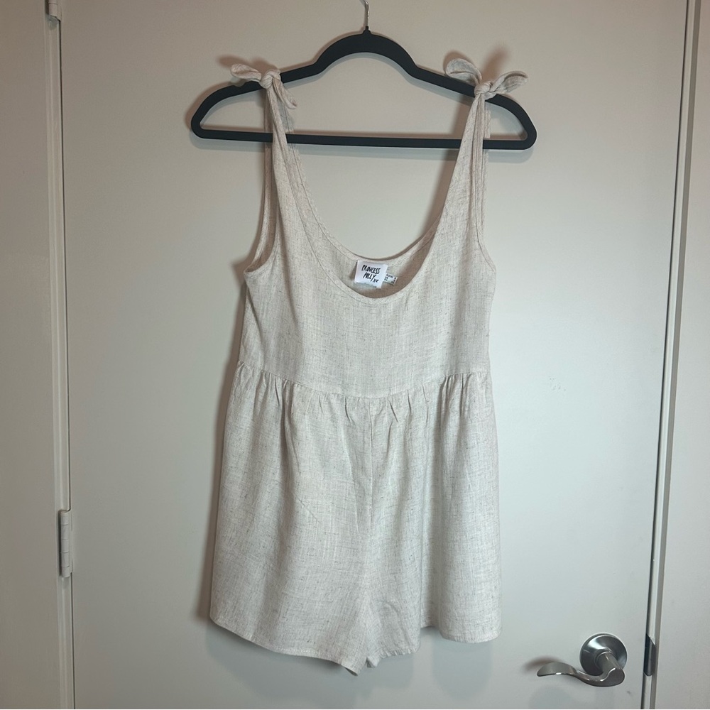 Princess Polly Beige Textured Romper